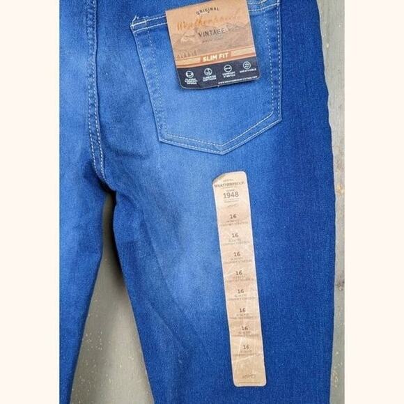 NEW Boys Weatherproof Jeans 16 Blue Slim Straight Comfort Stretch 30 x 29 Indigo - Picture 3 of 7